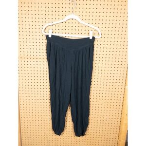 Aerie Womens Black Harem Jogger Pants V-Waist Boho Lightweight Viscose Size M